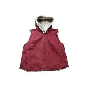 Stormy Kromer Parkland Vest Womens Size XL Hood Sherpa Lined Corduroy USA Made